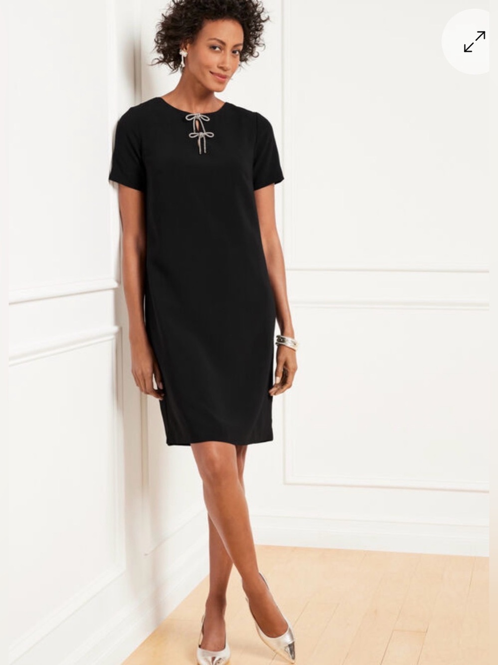 NWT TALBOTS EMBELLISHED BOW CREPE A-LINE DRESS SIZE 2P